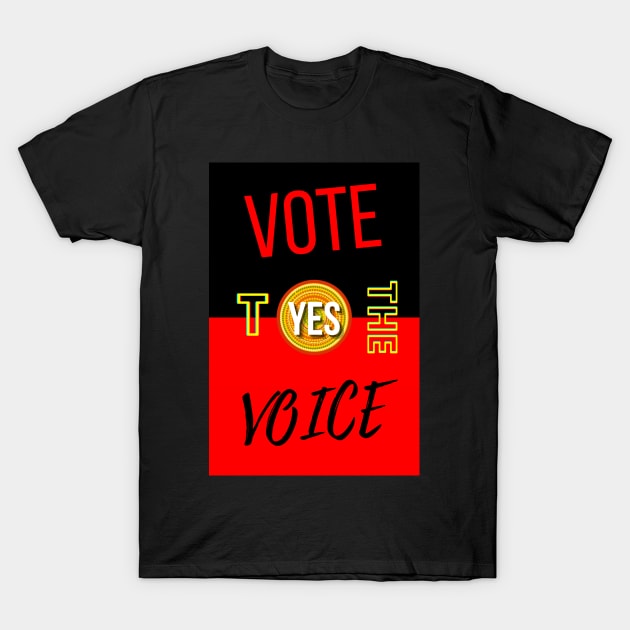 Vote Yes To The Voice Indigenous Voice To Parliament Contrast Colors T-Shirt by 3dozecreations